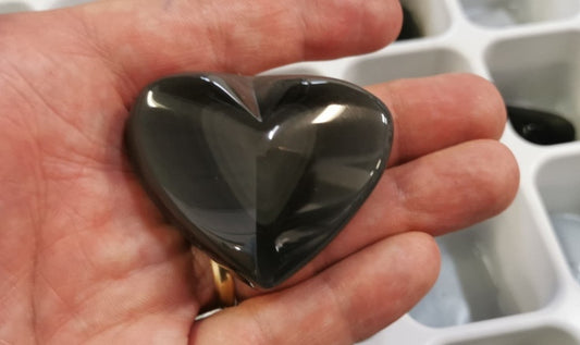 Petit Coeur - Obsidienne Oeil Céleste / Arc-en-ciel