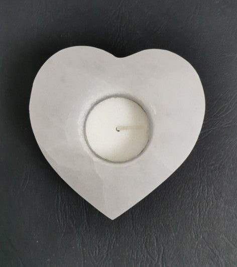 Bougeoir - Sélénite Coeur