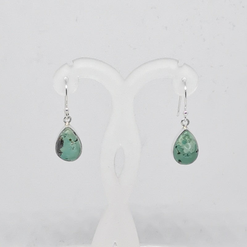 Boucles d'oreilles Argent - Turquoise poire