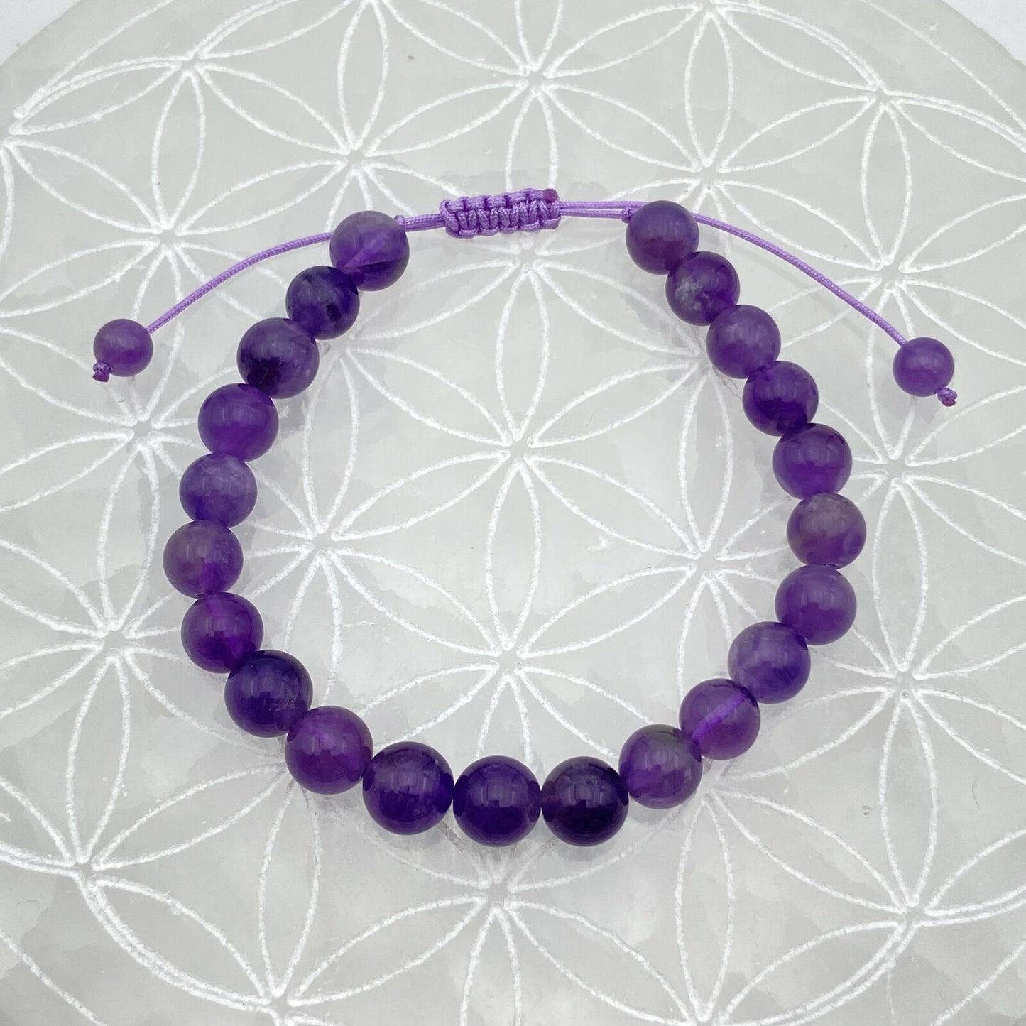 Bracelet Réglable Coulissant - Améthyste