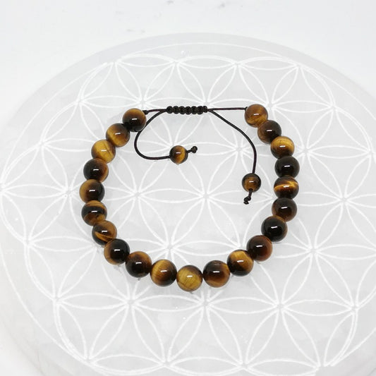 Bracelet Réglable Coulissant - Oeil de Tigre
