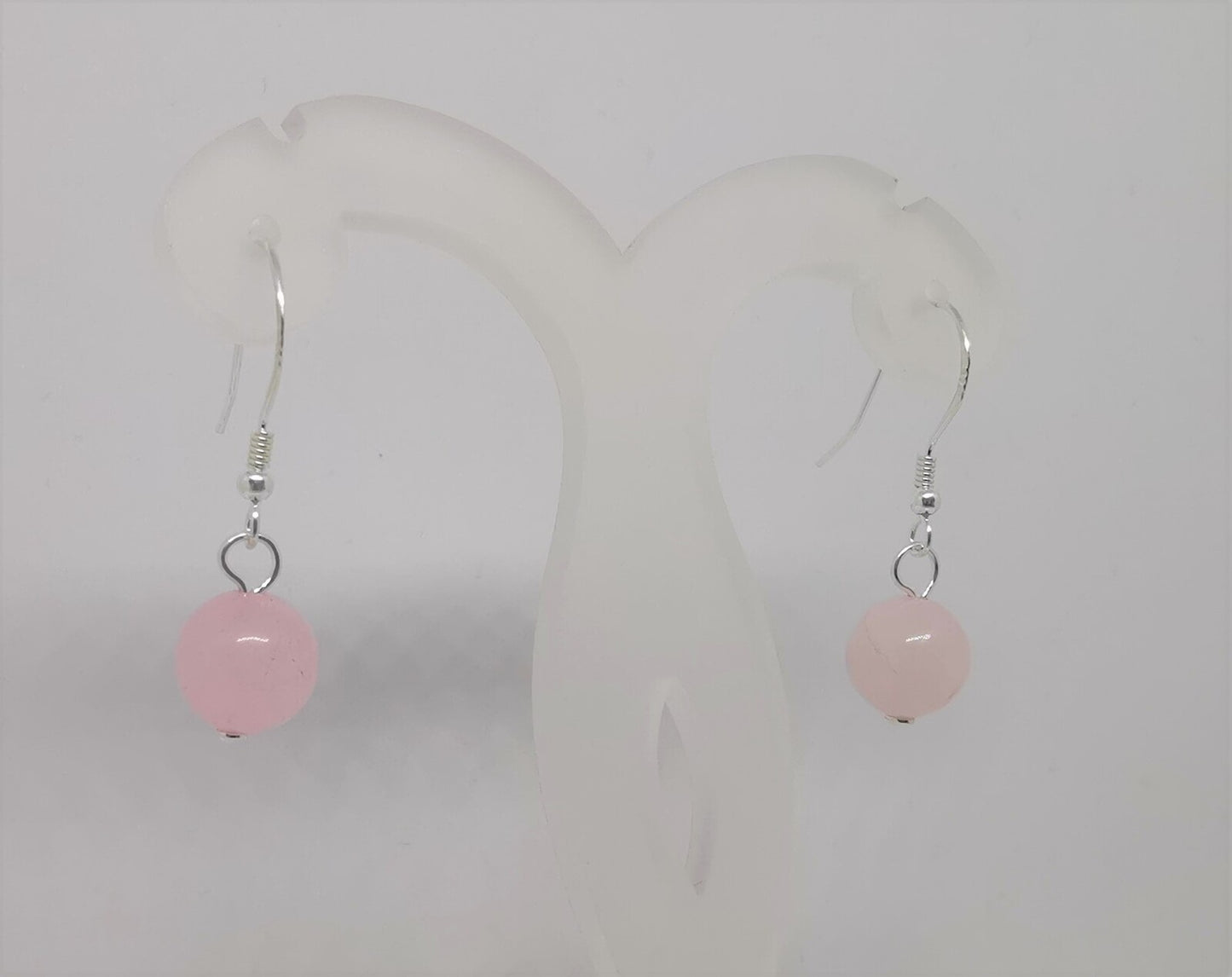 Boucles d'oreilles hypoallergénique - Perles Quartz Rose