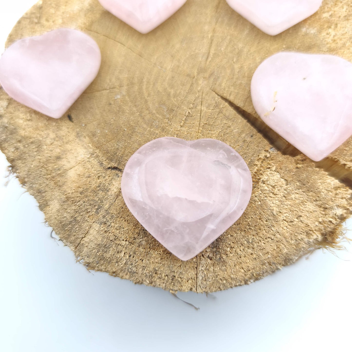 Petit Coeur PLAT- Quartz Rose - Taille M