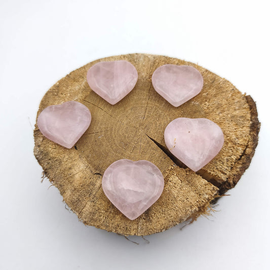 Petit Coeur PLAT- Quartz Rose - Taille M