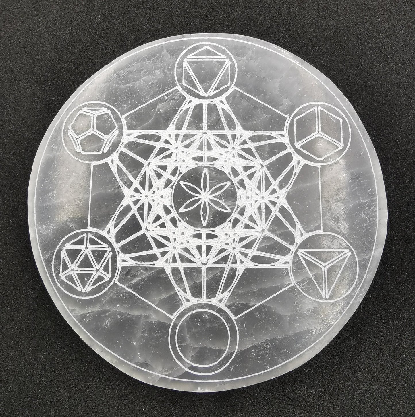 Plaque de Rechargement - Sélénite Métatron (10 cm) nouveau design