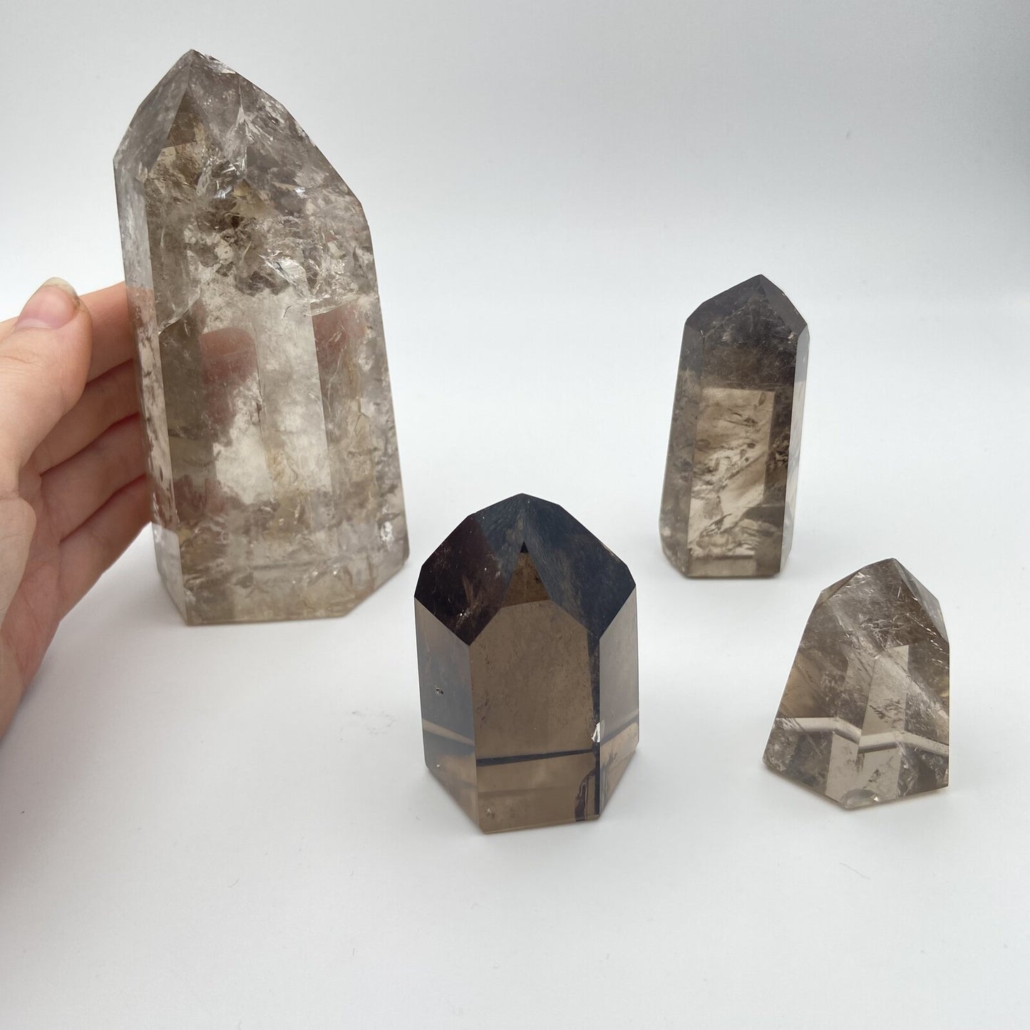 Lot de 4 Pointes Quartz Fumé n°1