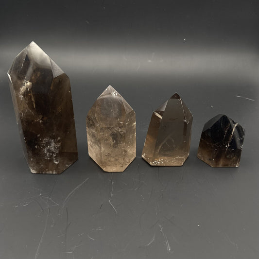 Lot de 4 Pointes Quartz Fumé n°3