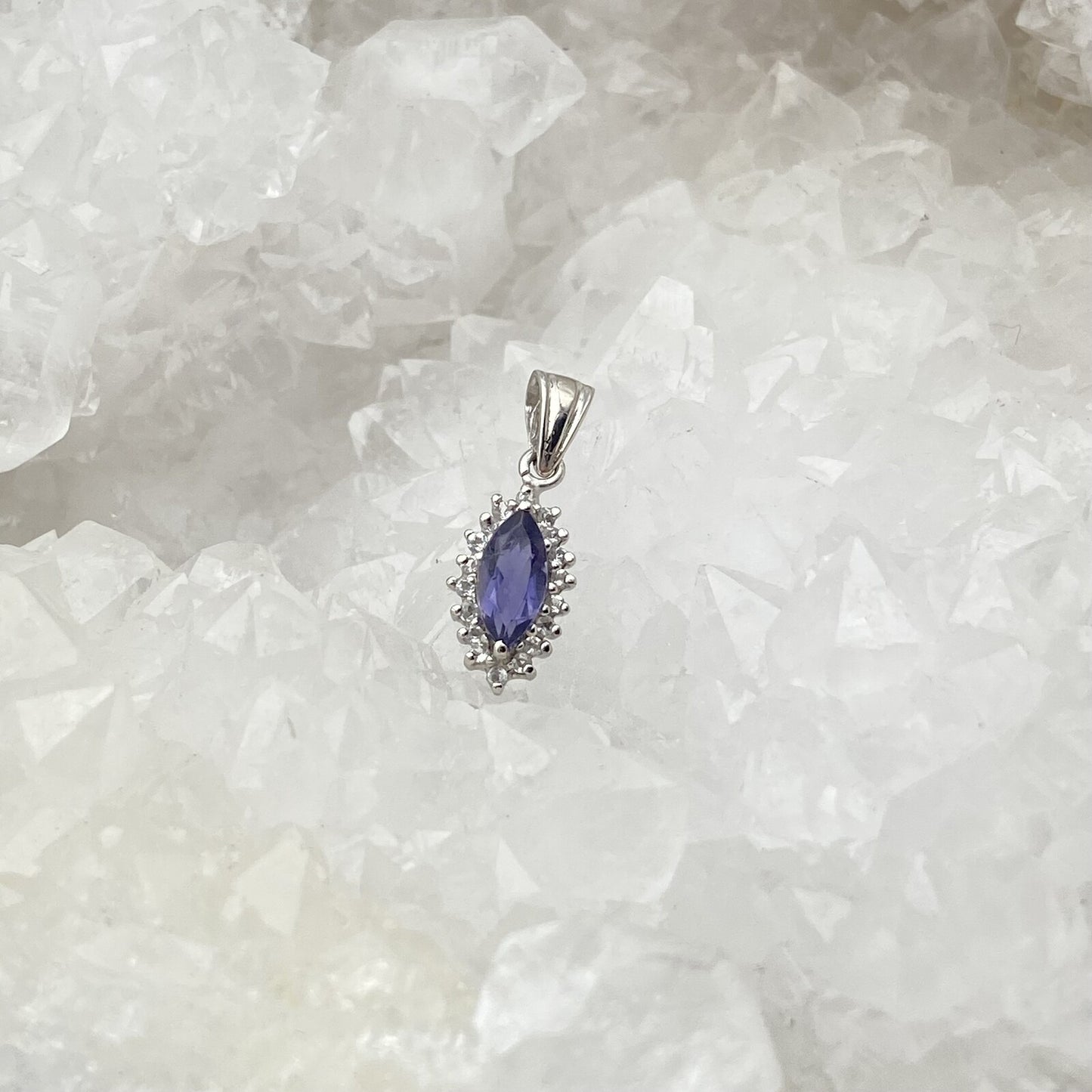 Pendentif Argent - Iolite navette