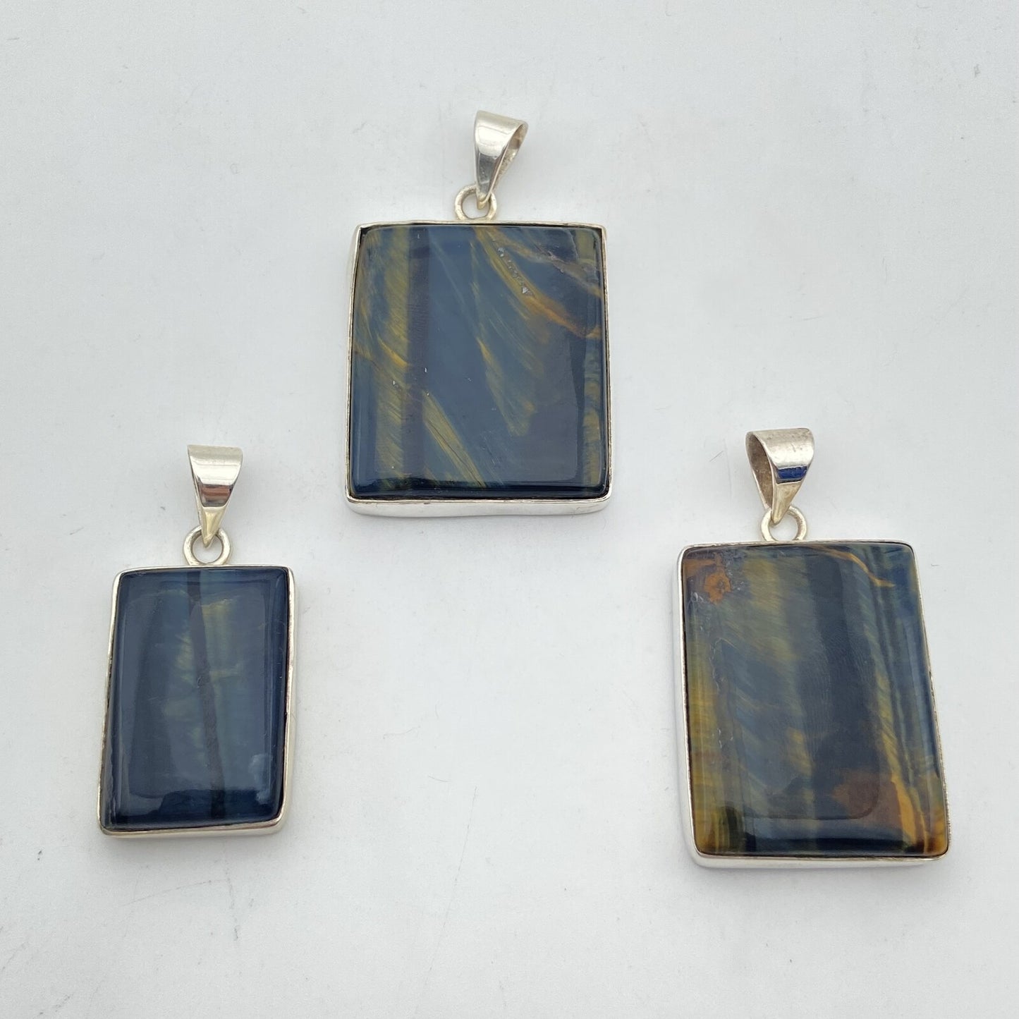 Lot de 3 Pendentifs Argent - Oeil de Faucon n°4