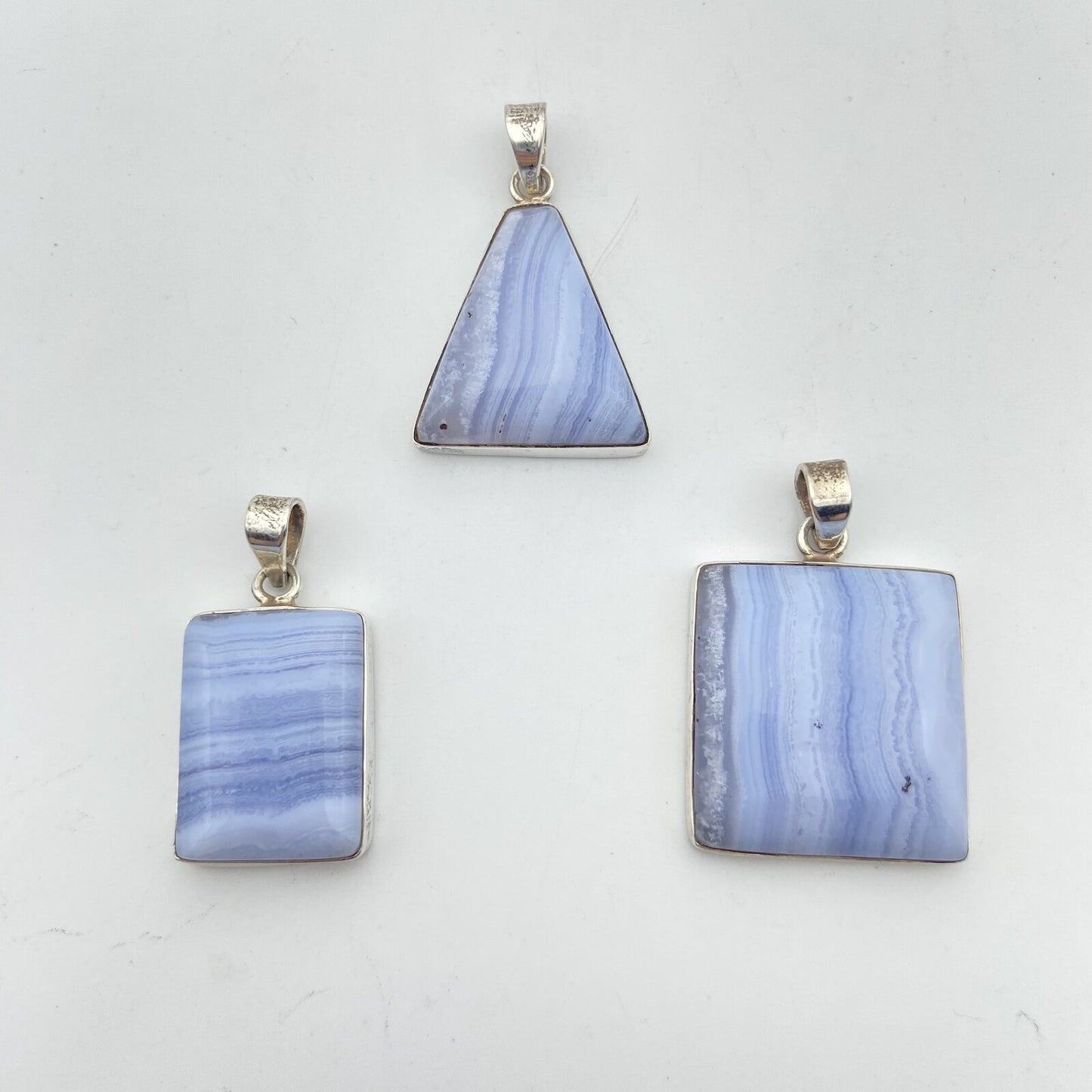 Lot de 3 Pendentifs Argent - Calcédoine n°2