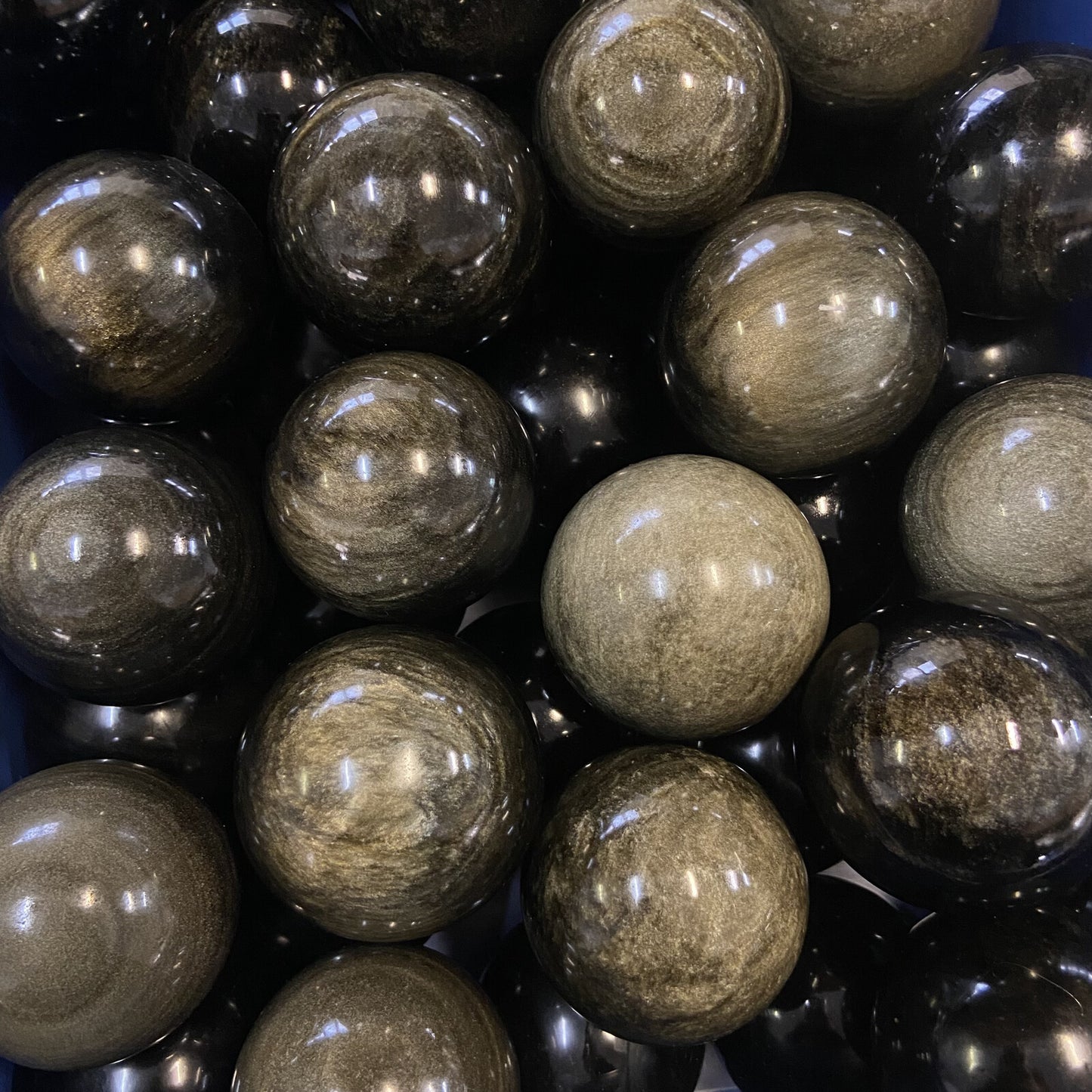 Sphère - Obsidienne Dorée