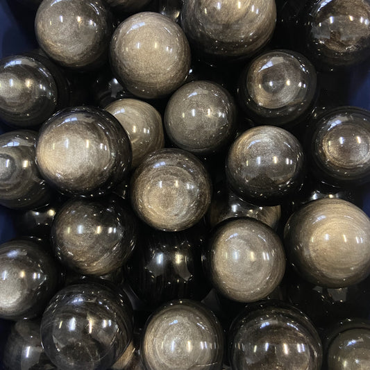 Sphère - Obsidienne Argentée