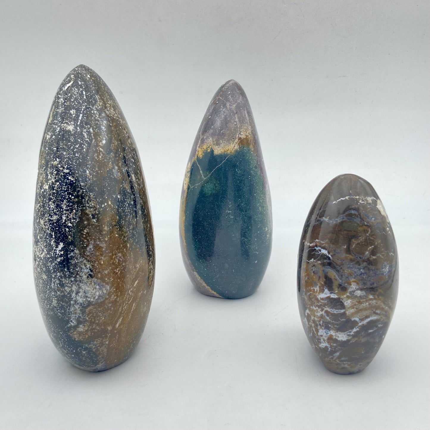 Lot de 3 Formes Libres - Jaspe Océan / Orbiculaire n°2