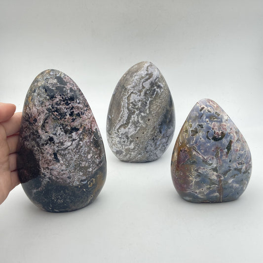 Lot de 3 Formes Libres - Jaspe Océan / Orbiculaire n°5