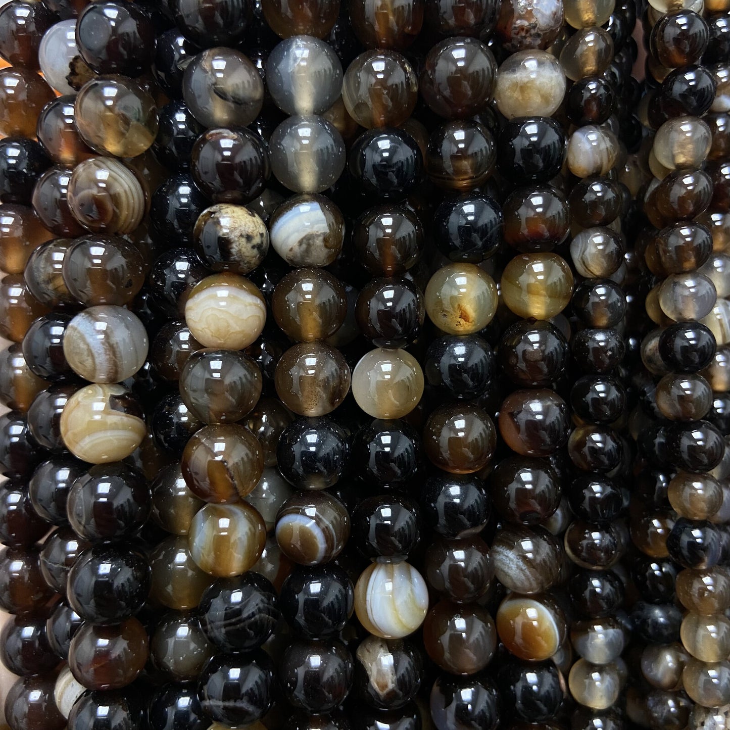 Rang - Agate à bandes Naturelles (8 mm)