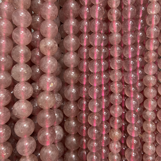 Rang - Quartz Fraise ''Morango'' / Hématoïde (8 mm)