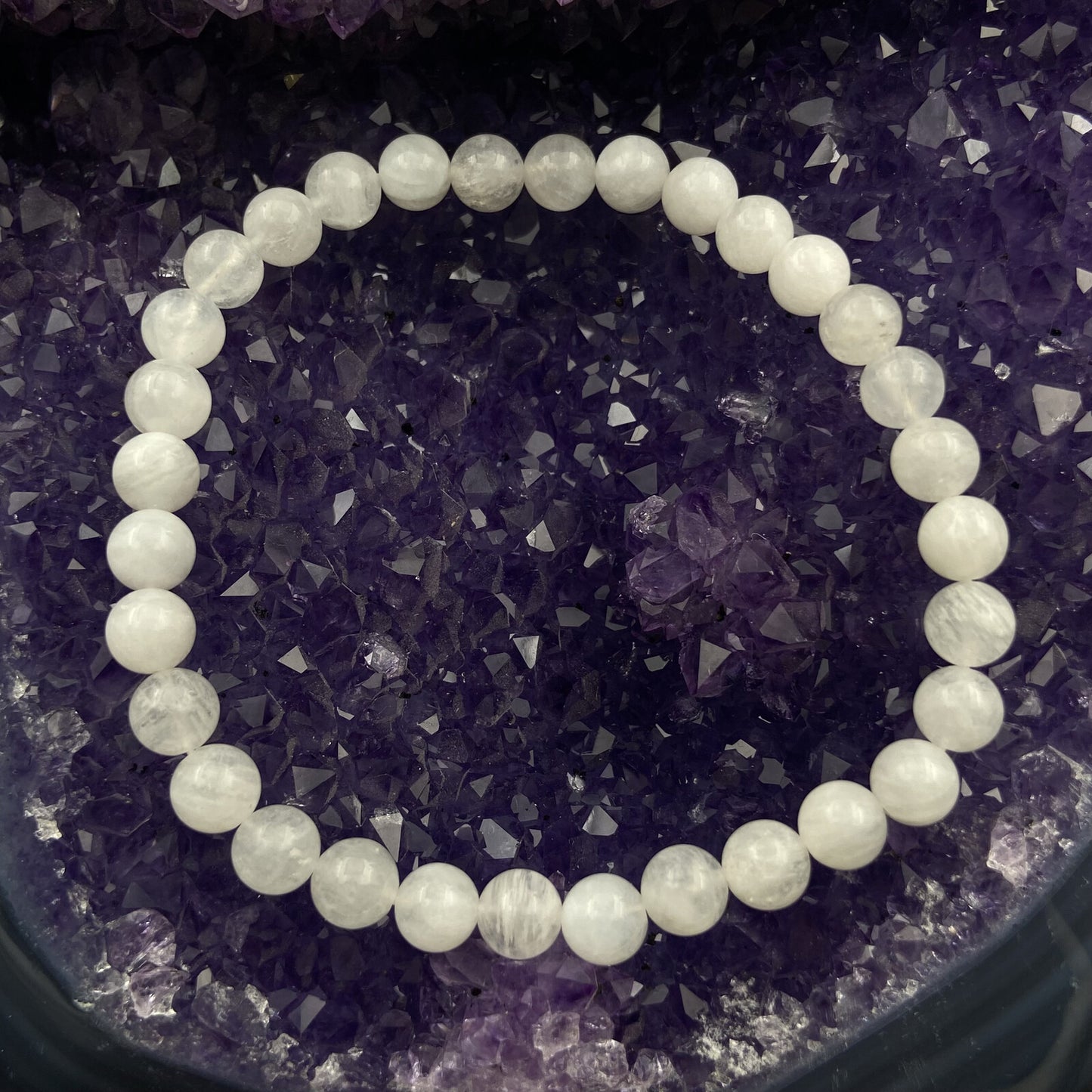 Bracelet - Pierre de Lune Transparente (6 mm)