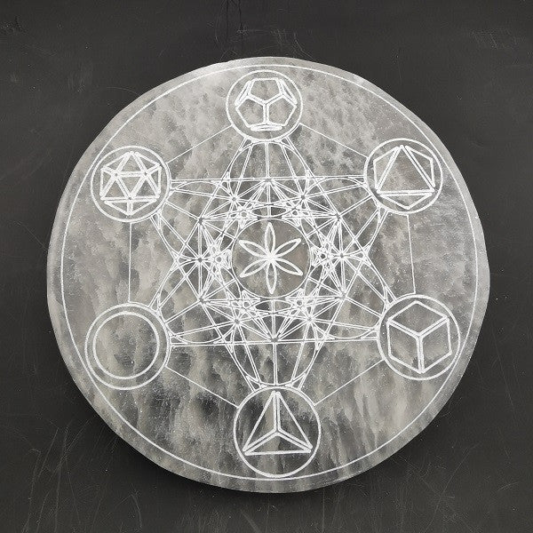 Plaque de Rechargement - Sélénite Métatron (15 cm) nouveau design