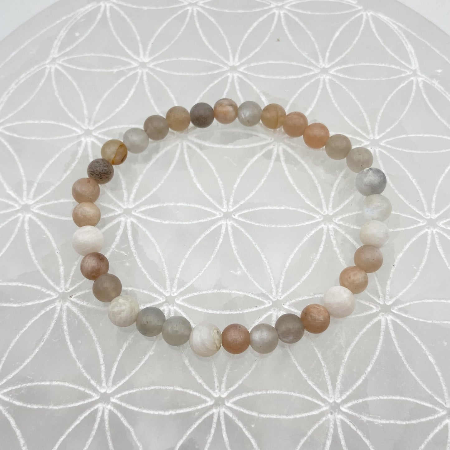 Bracelet - Pierre de Lune Multicolore (6 mm)