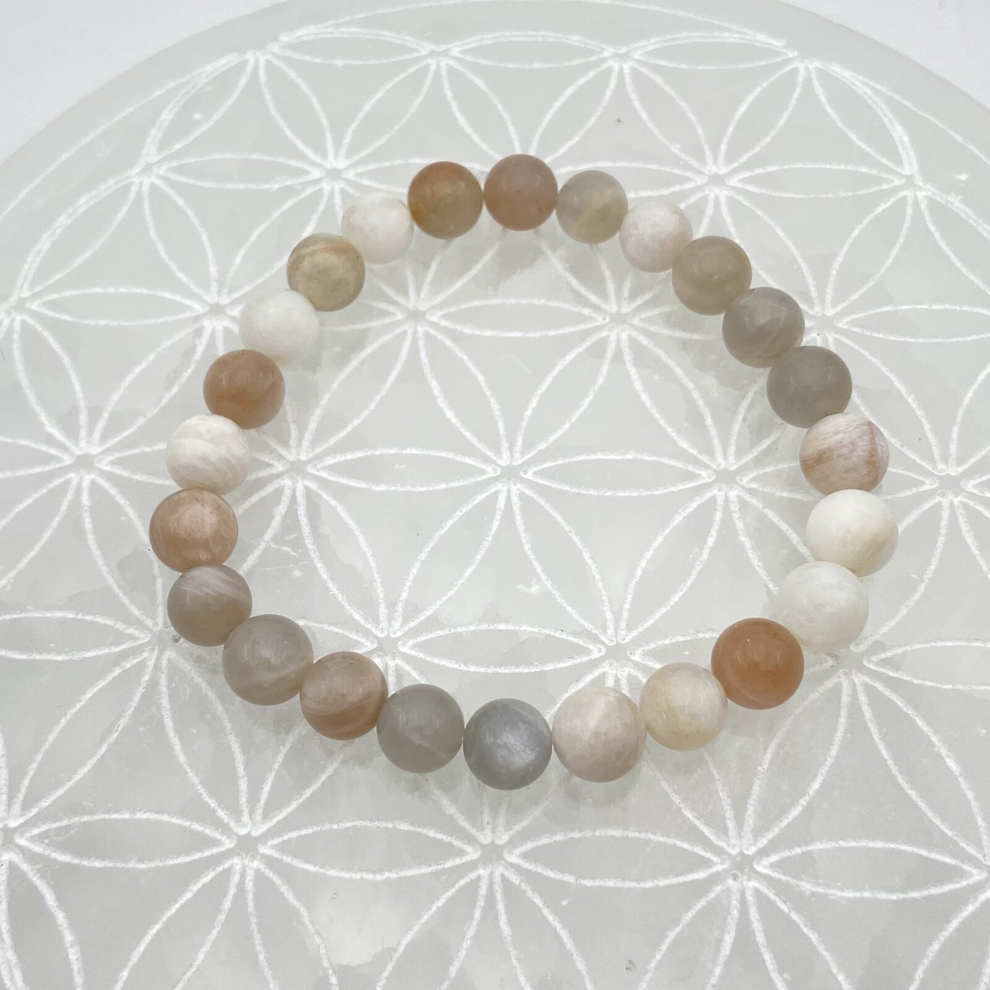 Bracelet - Pierre de Lune Multicolore (8 mm)