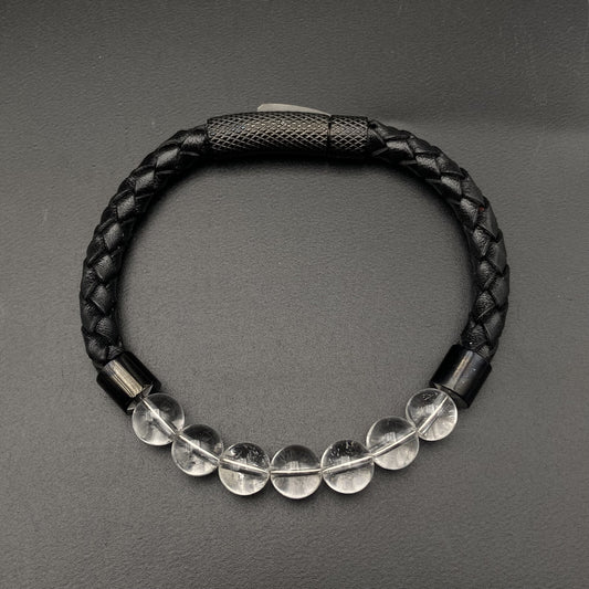 Bracelet Simple Cuir - Cristal de Roche