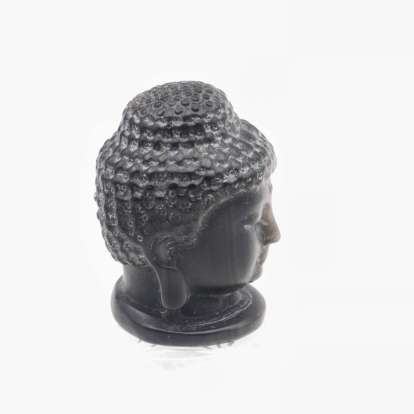 Tête de Bouddha - Obsidienne argentée - 5 cm