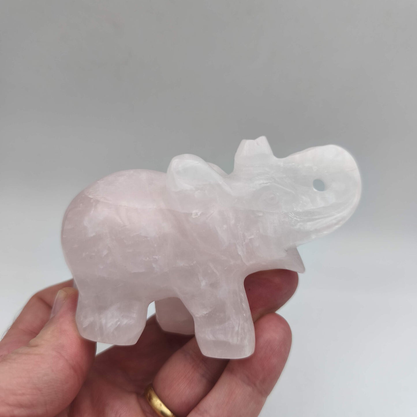 Eléphant - Quartz rose - 10 cm