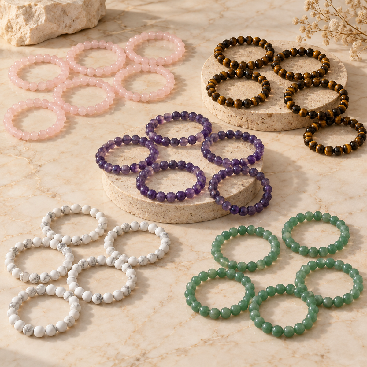 Pack Boutique Best-Sellers – 30 bracelets 8 mm