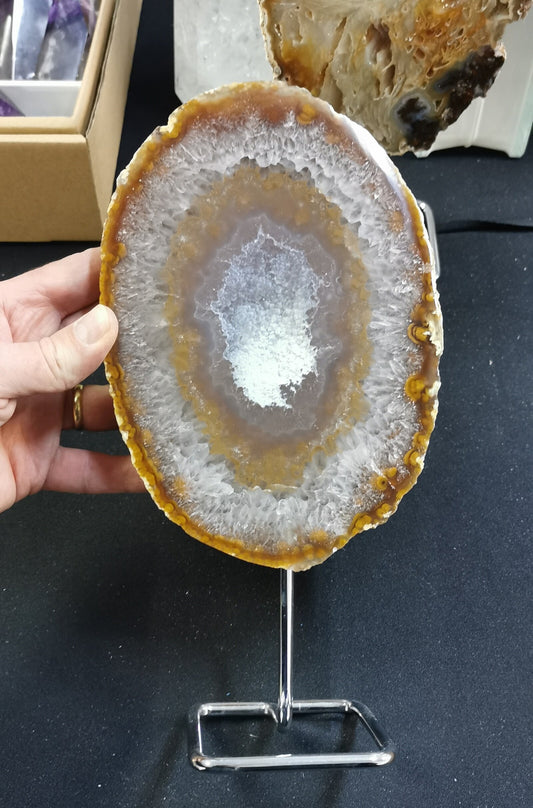 Agate - tranches sur base inox - 1Kg