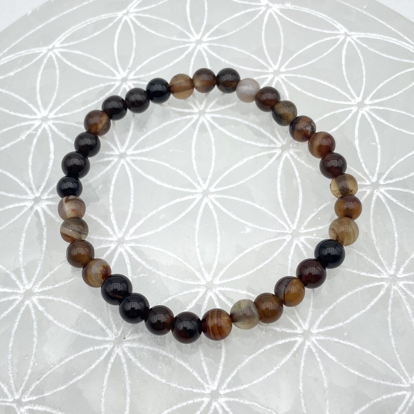 Bracelet - Agate à bandes Naturelles (6 mm)