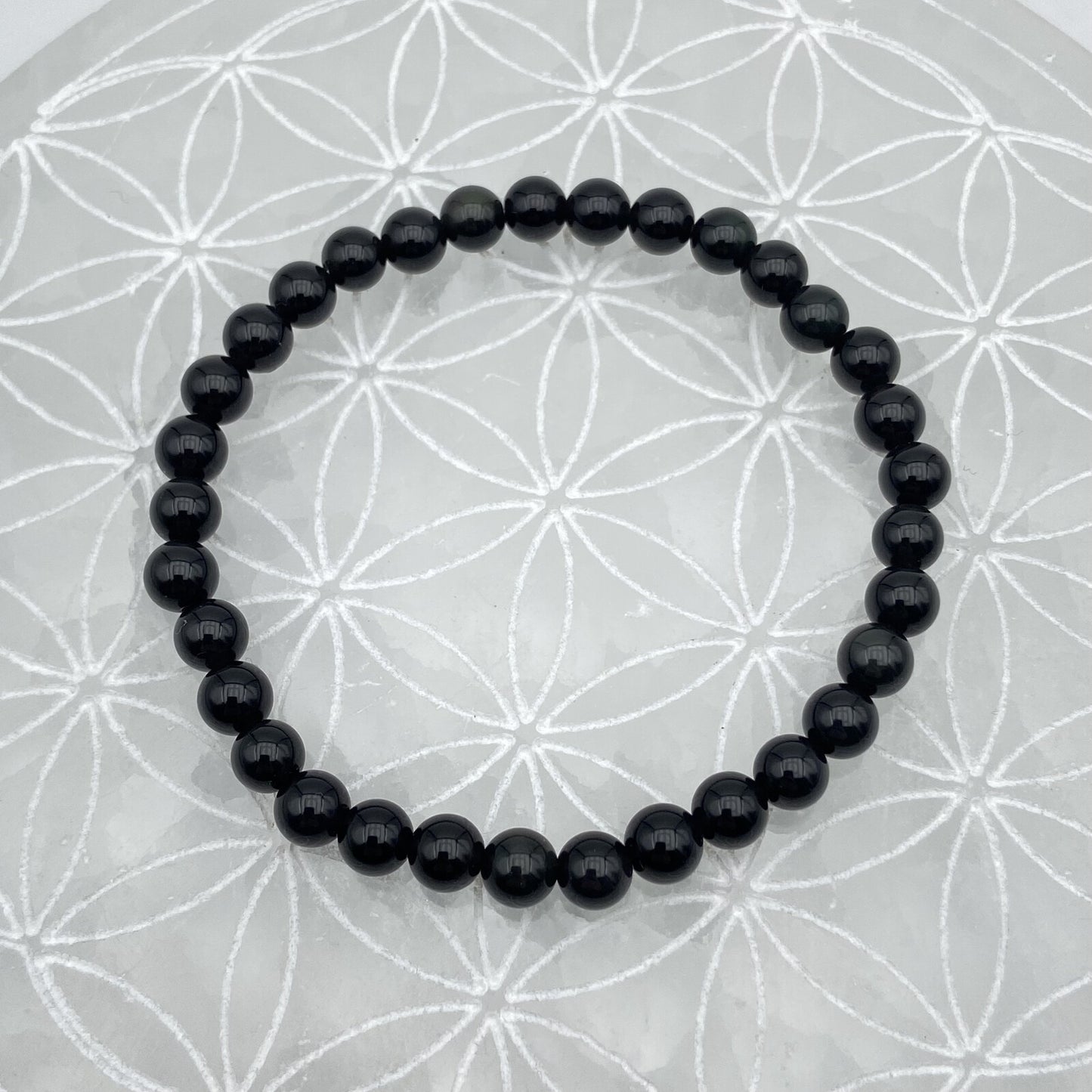 Bracelet - Obsidienne Noire (6 mm)