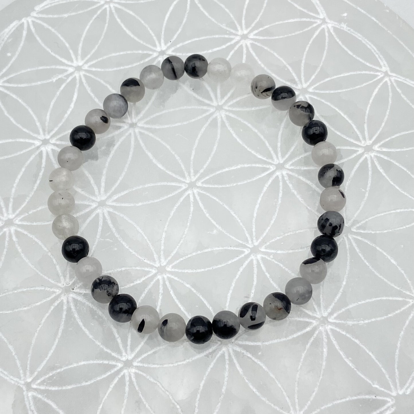 Bracelet - Tourmaline Noire / Quartz (6 mm)