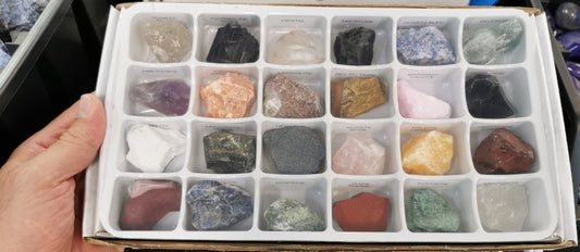 Flat/carton 24 pièces - Collection de minéraux