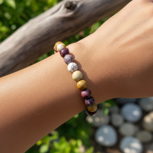 Bracelet en perles - Jaspe Mookaïte (8 mm)