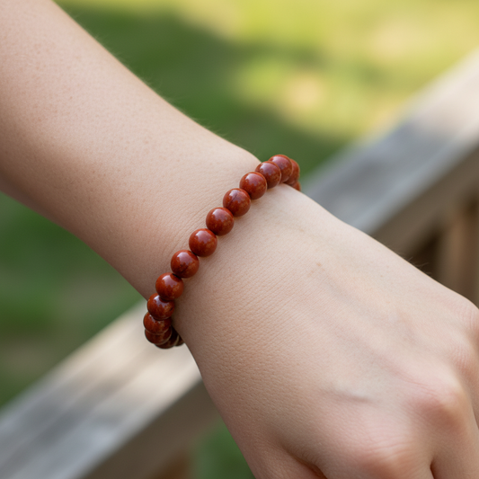 Bracelet en perles - Jaspe Rouge (8 mm)