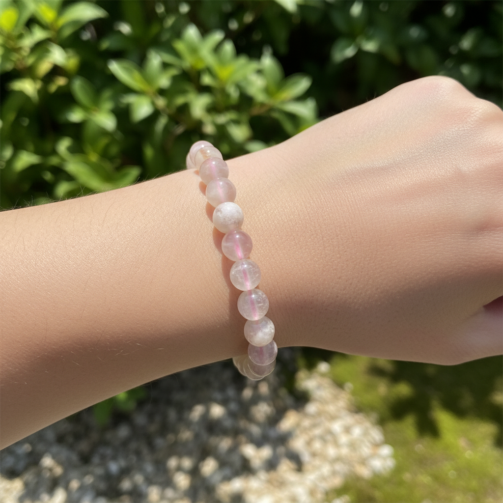 Bracelet en perles - Agate Fleur Sakura (8 mm)