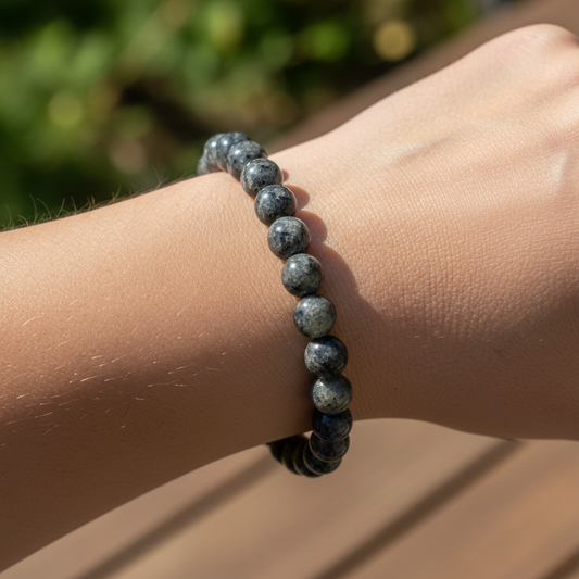 Bracelet en perles - Larvikite (8 mm)