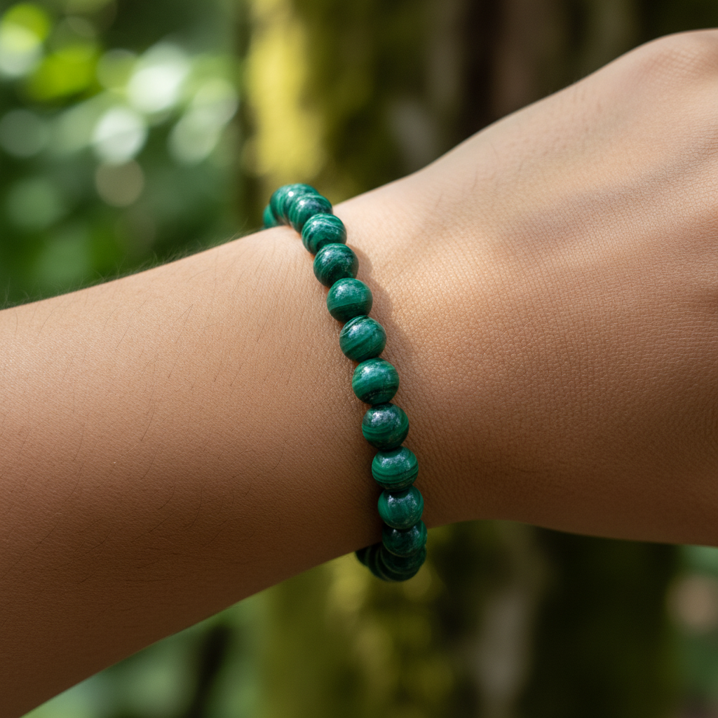 Bracelet en perles - Malachite (6 mm)