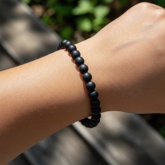 Bracelet en perles - Onyx Mat (8 mm)