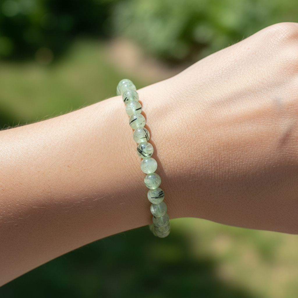 Bracelet en perles - Préhnite / Épidote (6 mm)