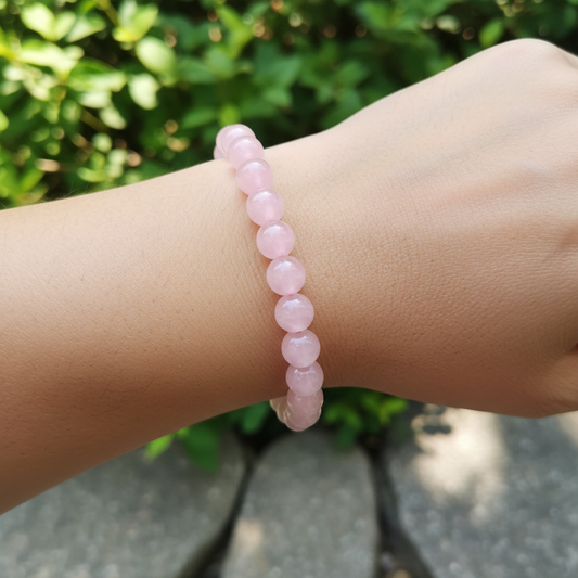 Bracelet en perles - Quartz Rose (8 mm)