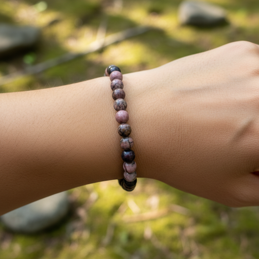 Bracelet en perles - Rhodonite (6 mm)