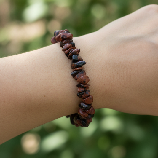 Bracelet baroque en Obsidienne Acajou / Mahogany (Collection Femme / Enfant)