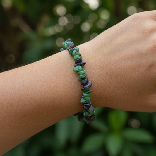 Bracelet baroque en Rubis / Zoïsite (Collection Femme / Enfant)