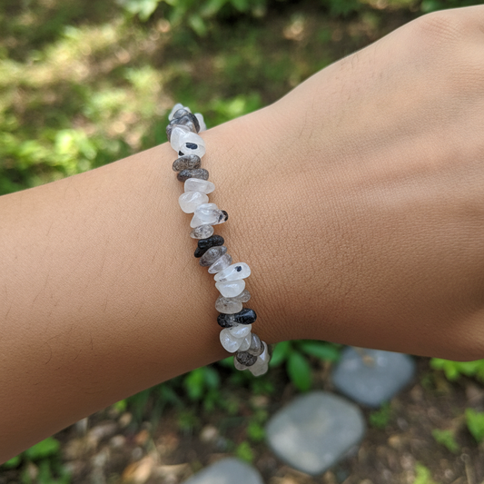 Bracelet baroque en Tourmaline noire et quartz (Collection Femme / Enfant)