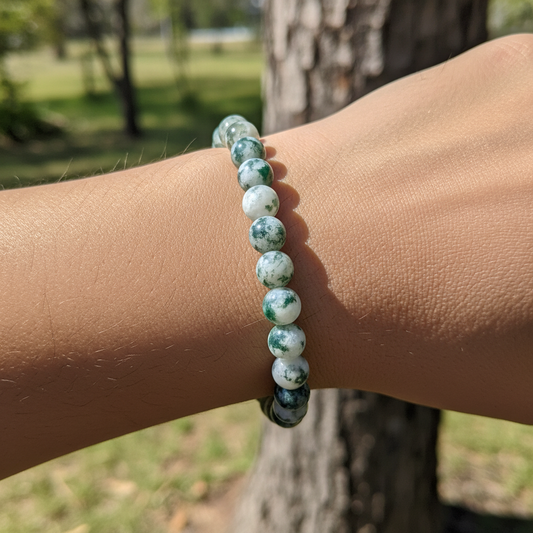 Bracelet en perles - Agate Arbre (6 mm)