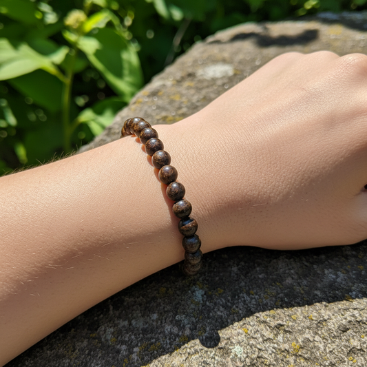 Bracelet en perles - Bronzite (6 mm)