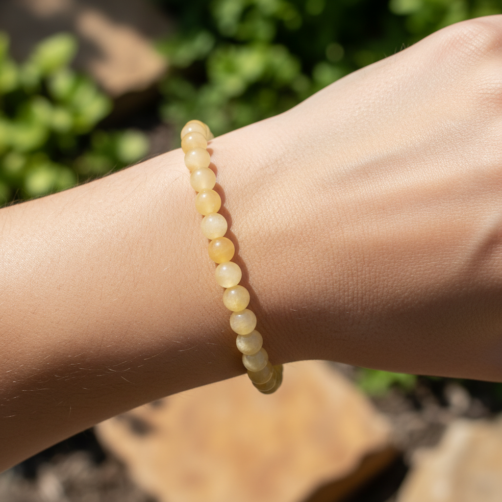 Bracelet en perles - Calcite Miel (6 mm)