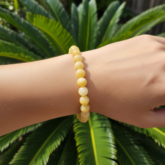 Bracelet en perles - Calcite Miel (8 mm)