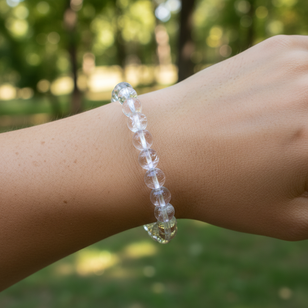 Bracelet en perles - Cristal de Roche (8 mm)
